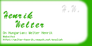 henrik welter business card